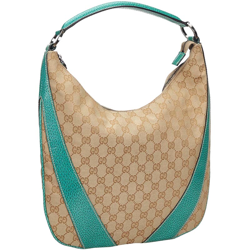 

Gucci Brown GG Canvas Leather Handbag