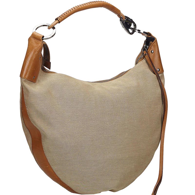 

Gucci Brown/Beige Canvas Leather Hobo Bag