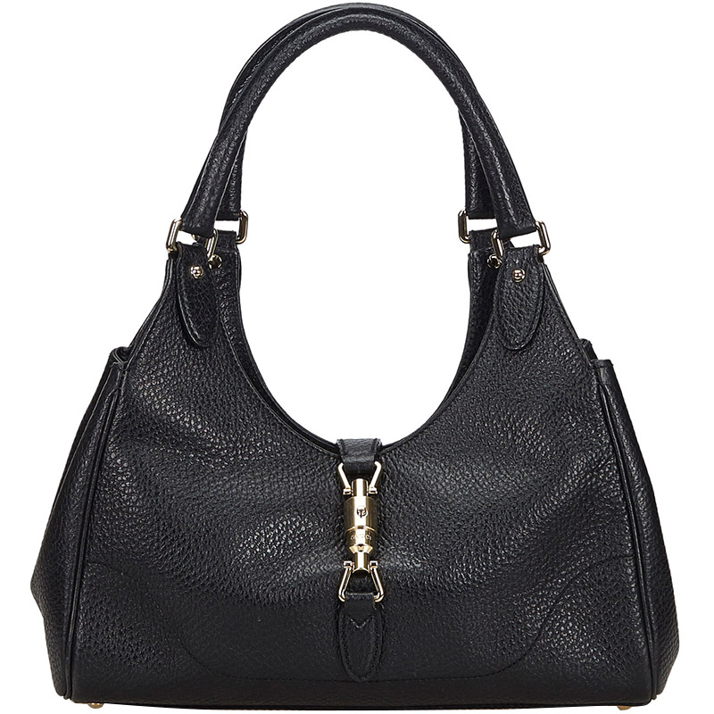 Gucci Black Leather New Jackie Hobo Bag