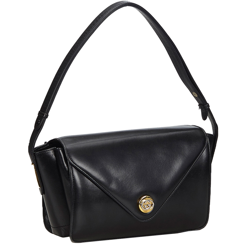 

Gucci Black Vintage Leather Shoulder Bag