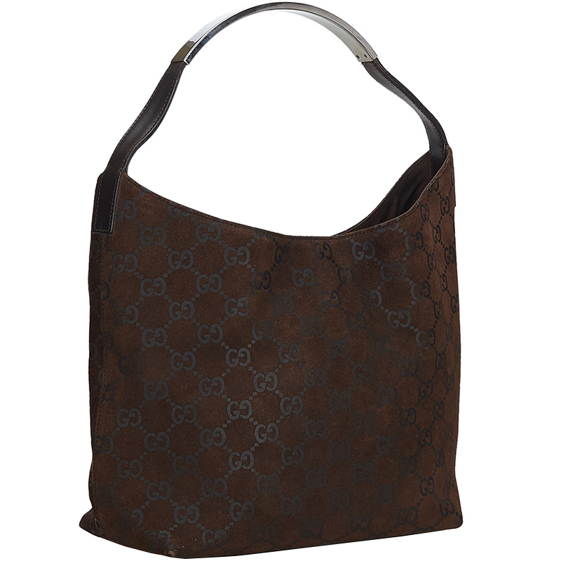 

Gucci Black Suede GG Shoulder Bag