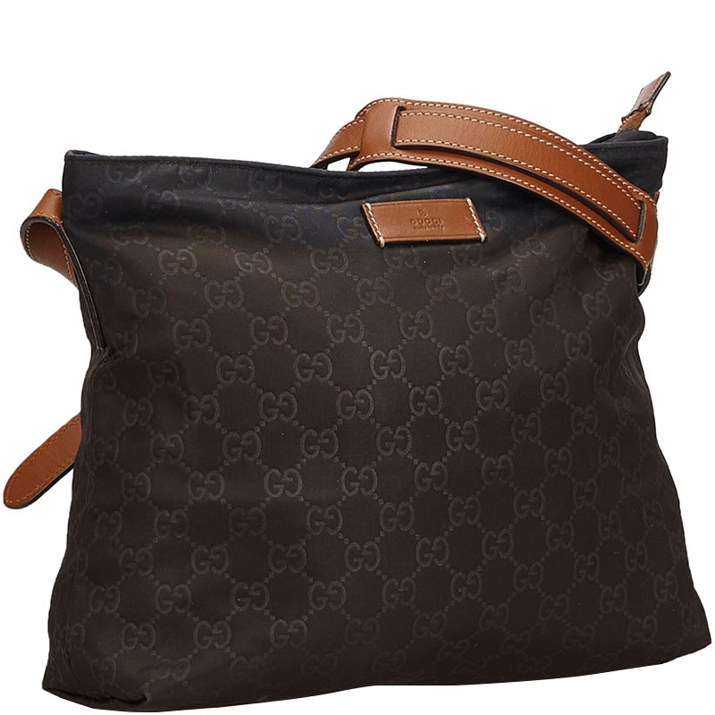 

Gucci Dark Brown GG Nylon Crossbody Bag