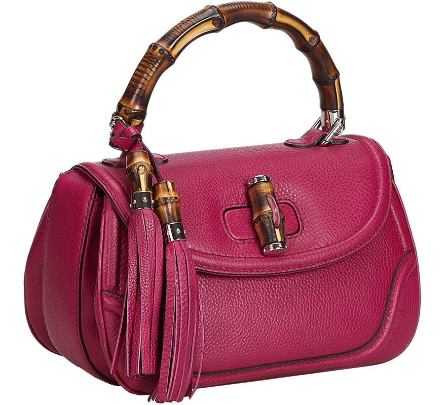 

Gucci Pink Leather New Bamboo Satchel