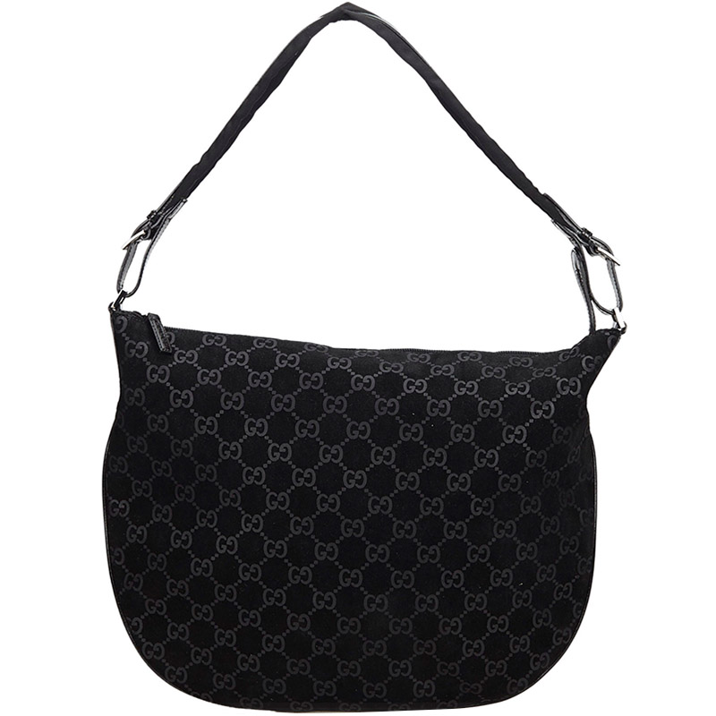 

Gucci Black Guccissima Suede Shoulder Bag