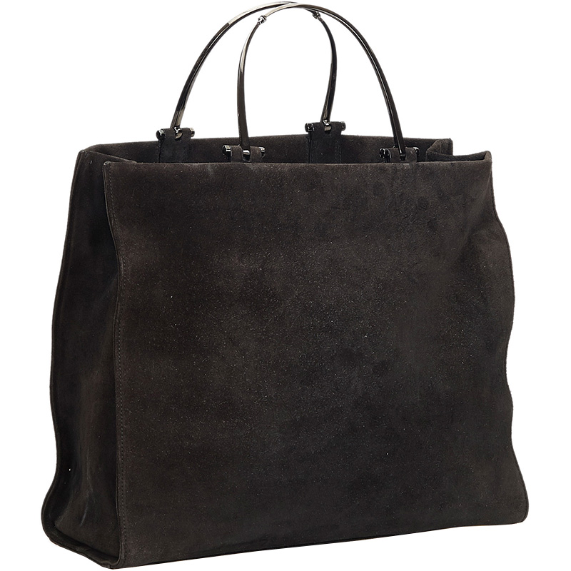 

Gucci Black Suede Top Handle Bag