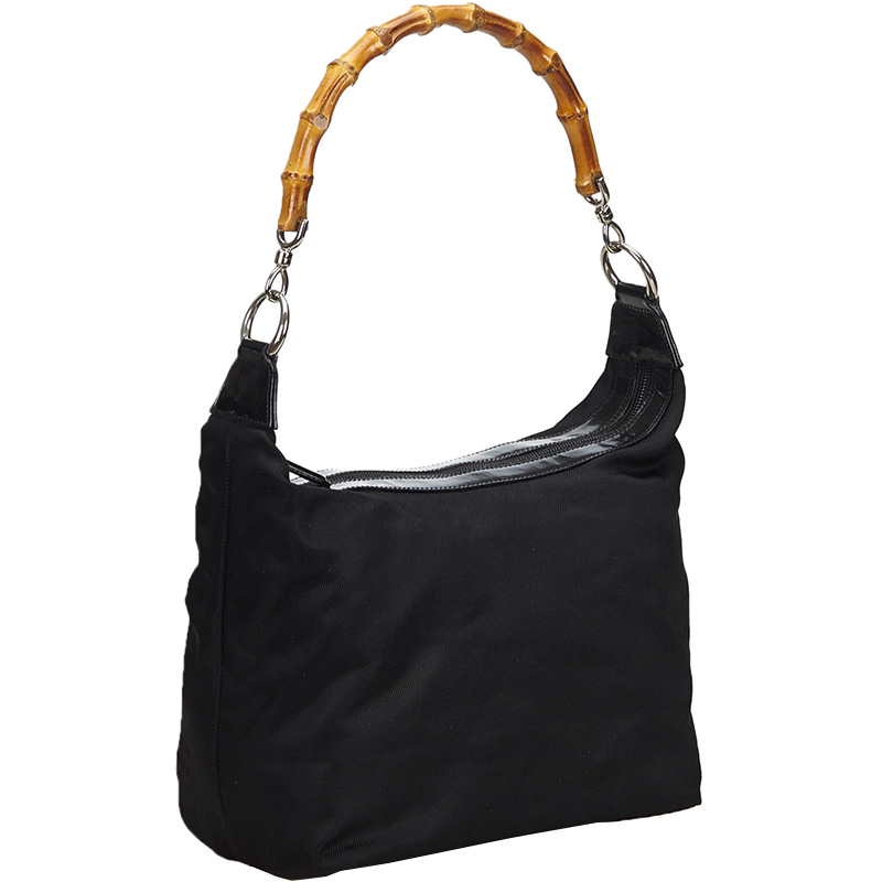 

Gucci Black Nylon Bamboo Shoulder Bag