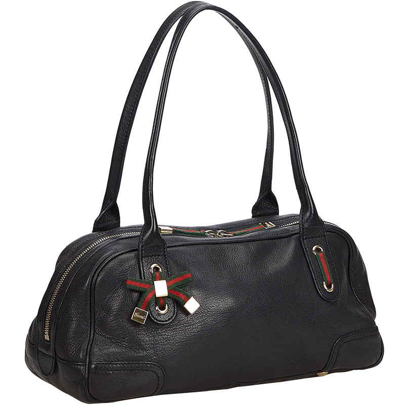 

Gucci Black Leather Guccissima Princy Shoulder Bag