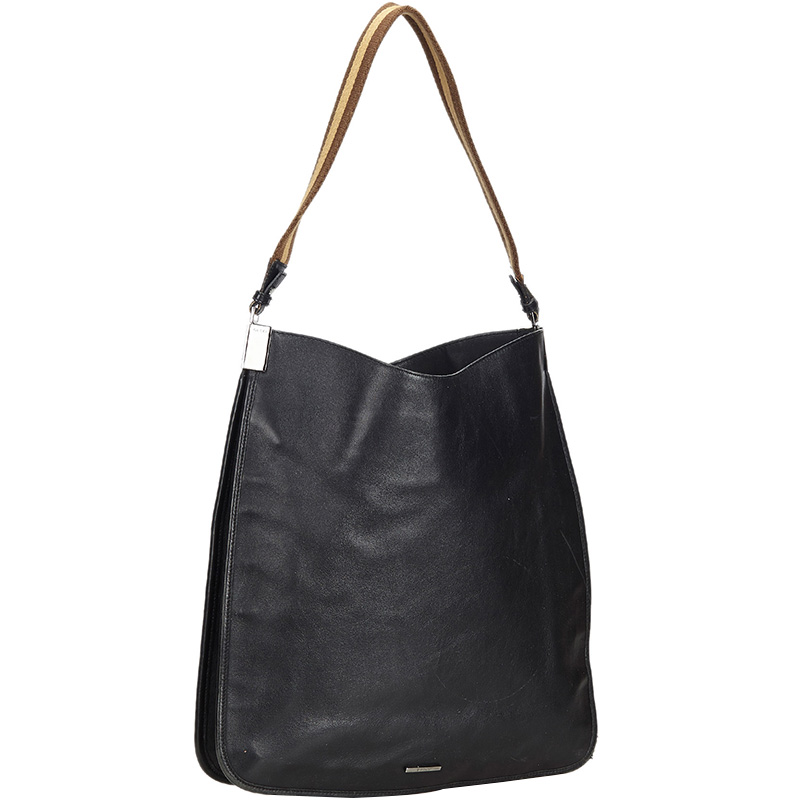 

Gucci Black Web Leather Shoulder Bag