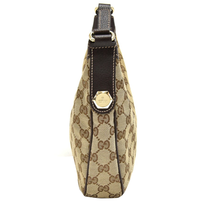 

Gucci Beige/Green GG Canvas Horsebit Pattern Hobo Bag