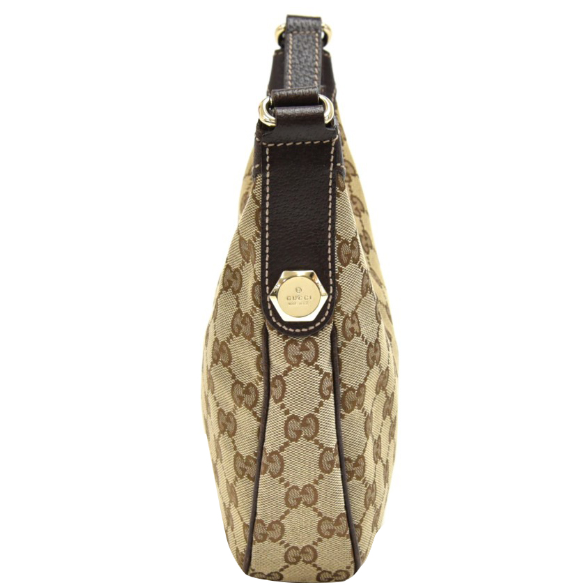 

Gucci Beige/Brown GG Original Canvas Thin Hobo Bag