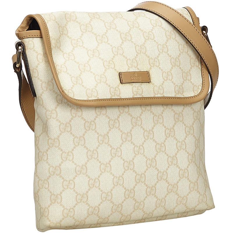

Gucci Beige GG Canvas Crossbody Bag
