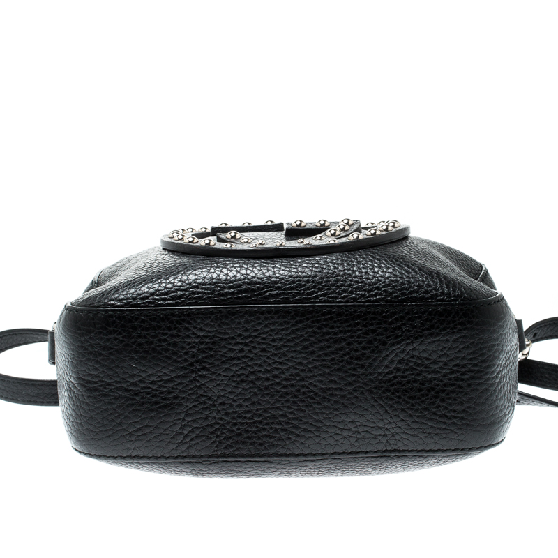 gucci black leather disco cross body bag