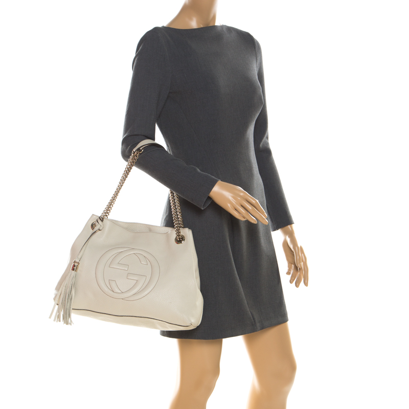 

Gucci Cream Leather Medium Soho Shoulder Bag