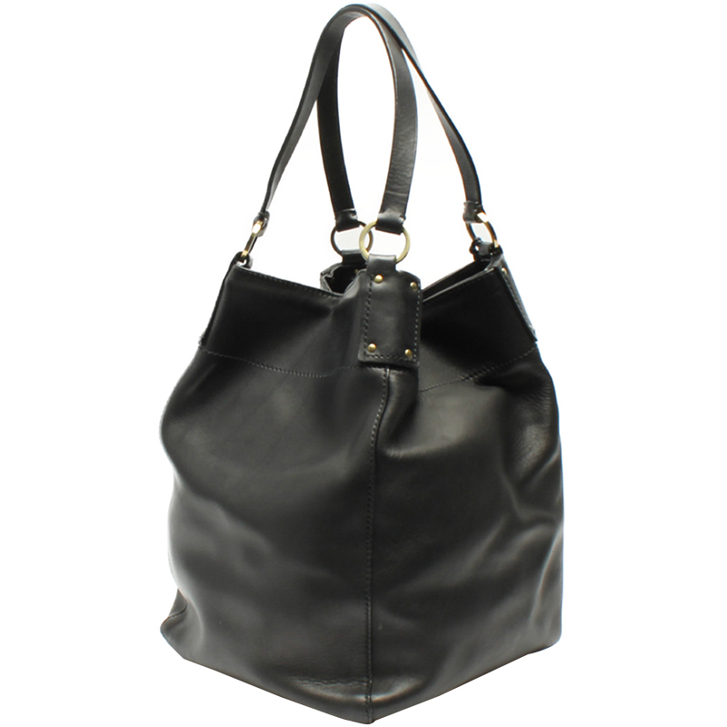 

Gucci Black Leather Bucket Hobo Bag