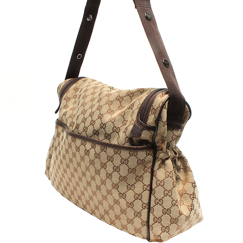 

Gucci Beige/Ebony GG Canvas Diaper Bag