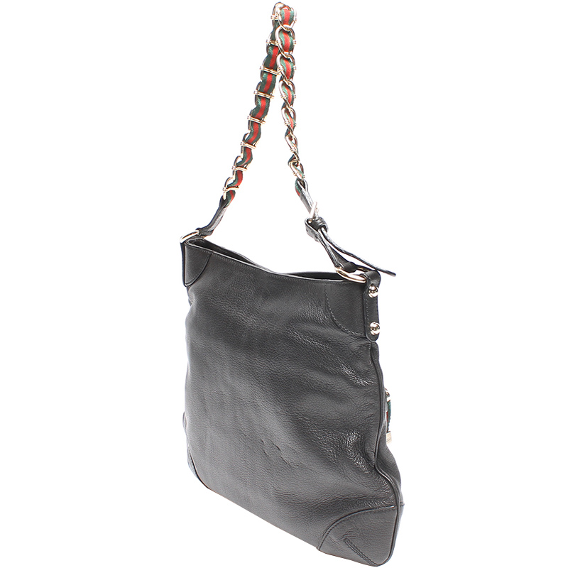 

Gucci Black Leather Princy Chain Hobo Bag