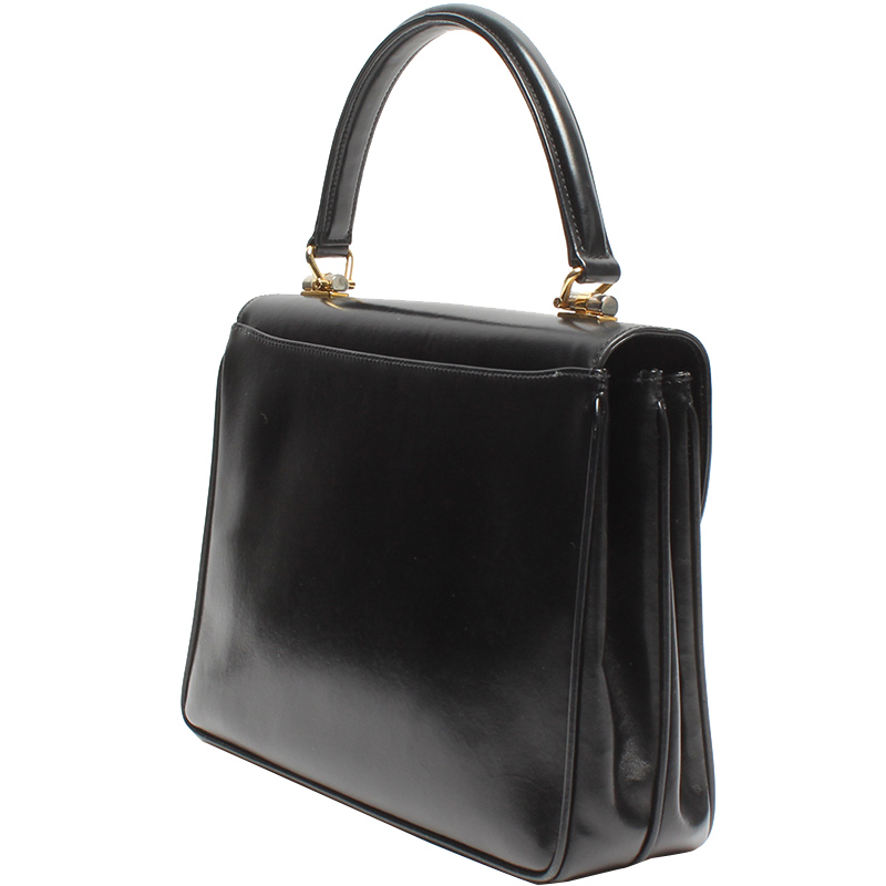 

Gucci Black Patent Leather Top Handle Bag