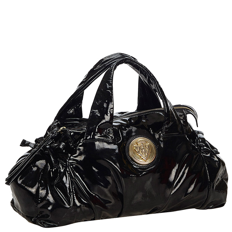 

Gucci Black Patent Leather Hysteria Satchel