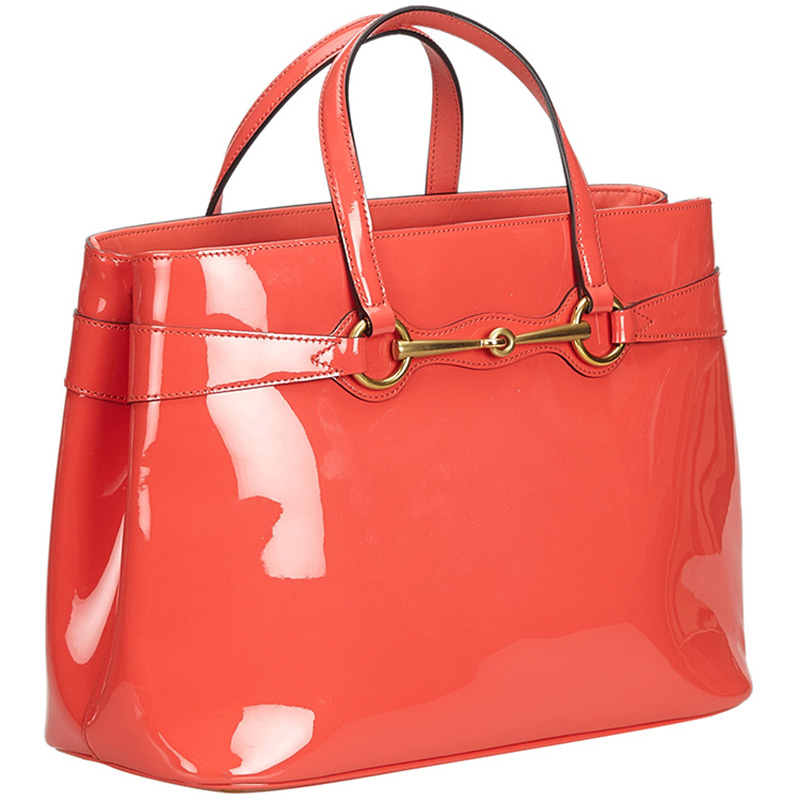 

Gucci Pink Patent Leather Bright Bit Satchel