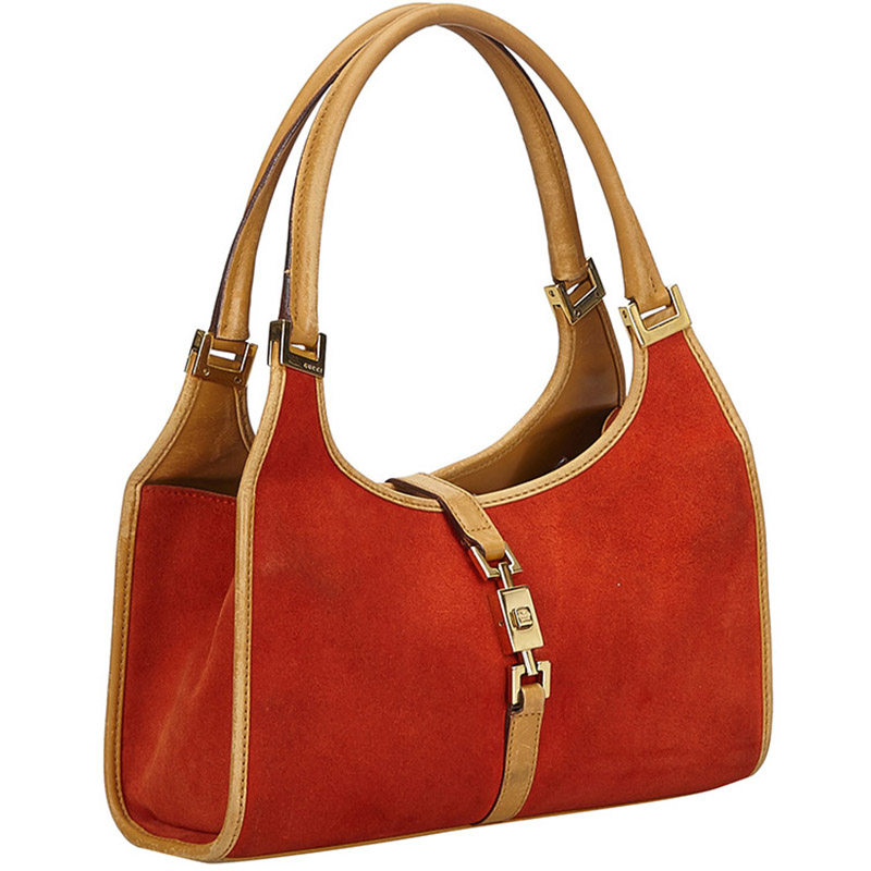 

Gucci Red/Brown Suede Jackie Shoulder Bag