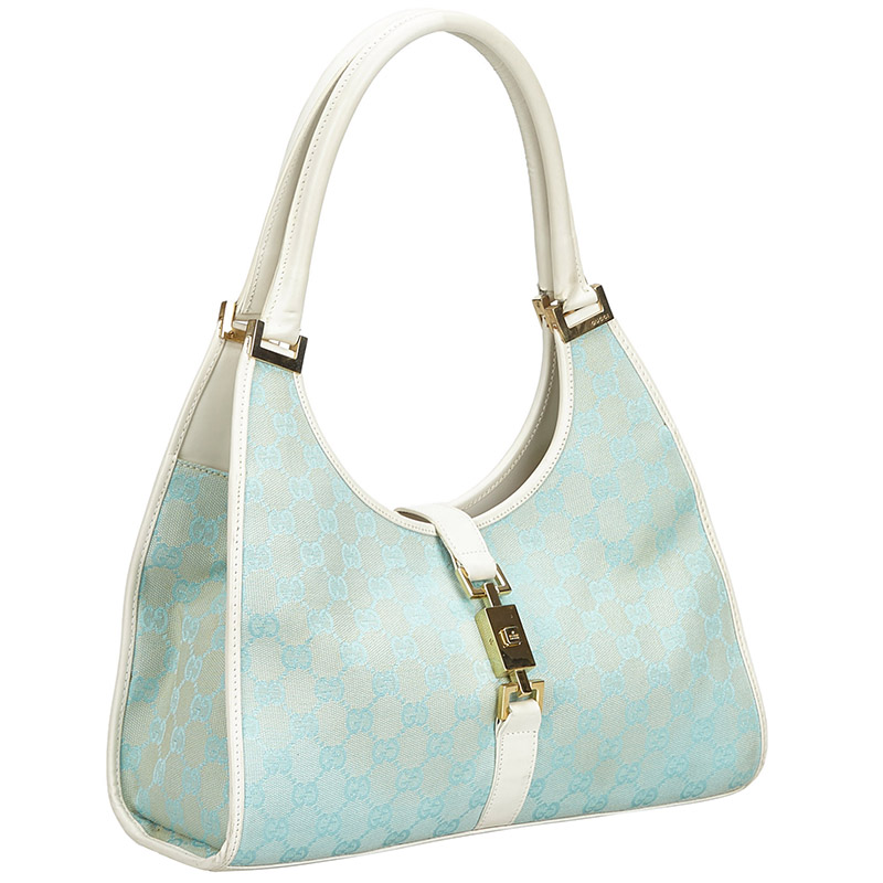 

Gucci Light Blue GG Canvas Jackie Shoulder Bag