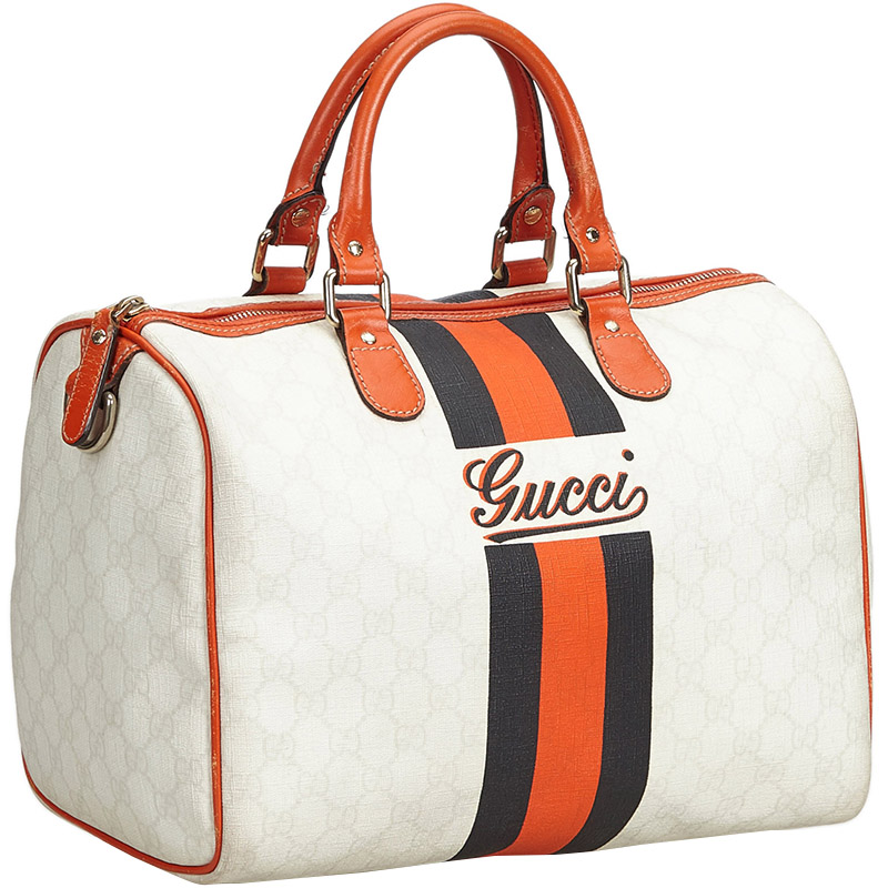 

Gucci White PVC GG Canvas Joy Boston Handbag