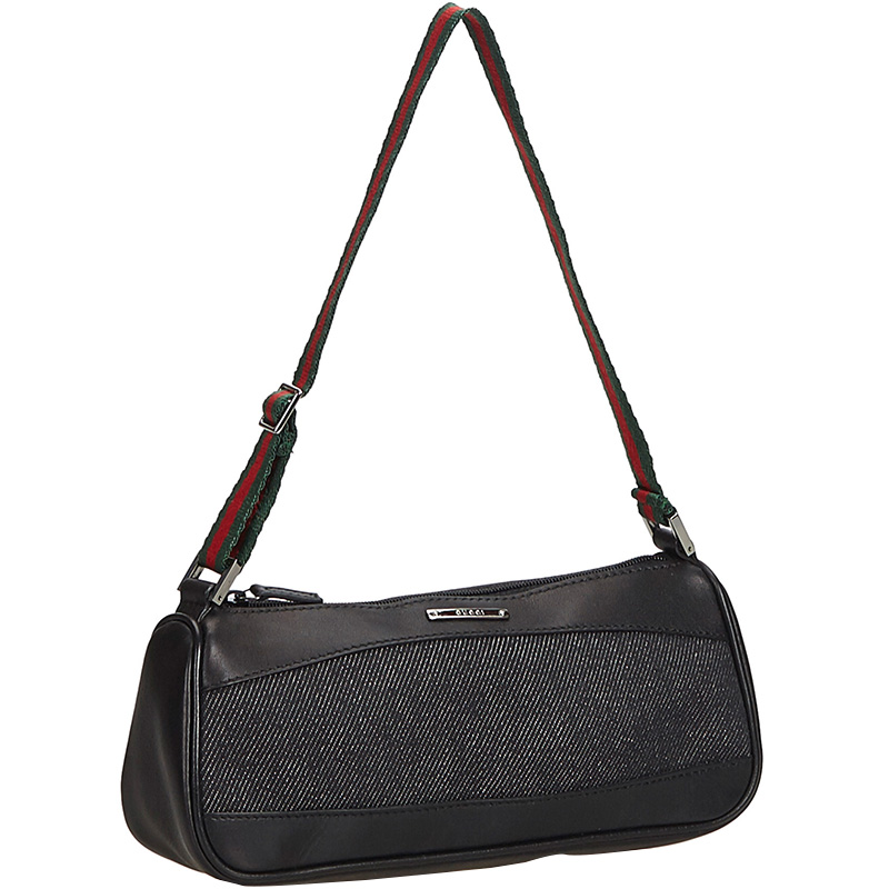 

Gucci Black Denim And Denim Baguette