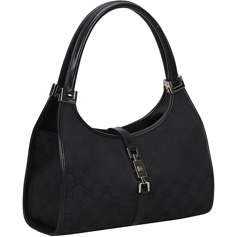 

Gucci Black GG Canvas Jackie O Shoulder Bag
