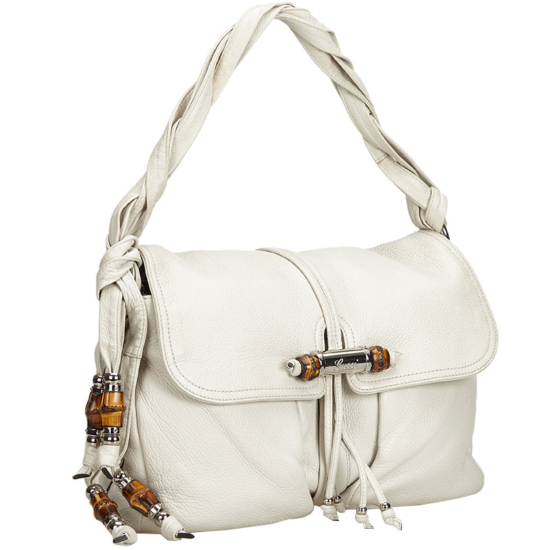 

Gucci White Leather Jungle Shoulder Bag