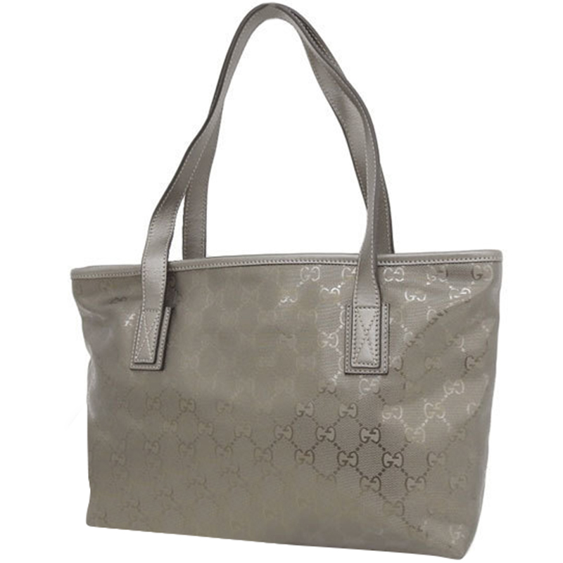 

Gucci Brown GG Canvas PVC Leather Tote Bag
