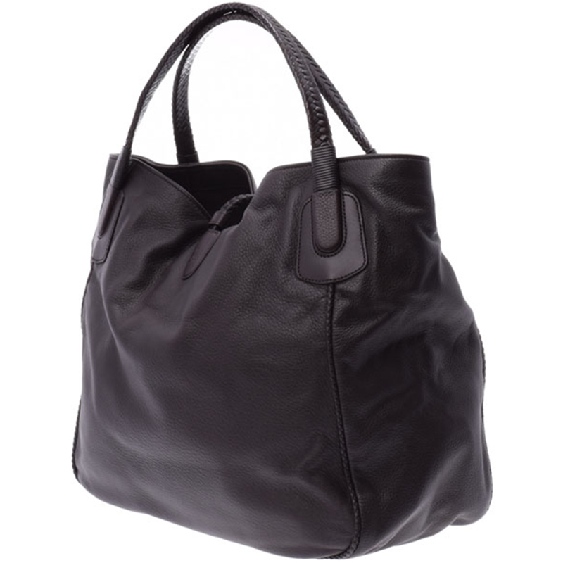 

Gucci Black Leather Bamboo Tote Bag