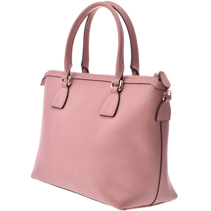 

Gucci Pink Calfskin Leather Tote Bag