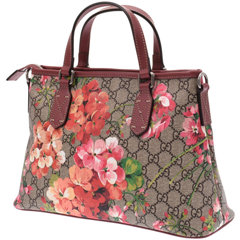

Gucci Pink GG Supreme Canvas Medium Blooms Boston Bag