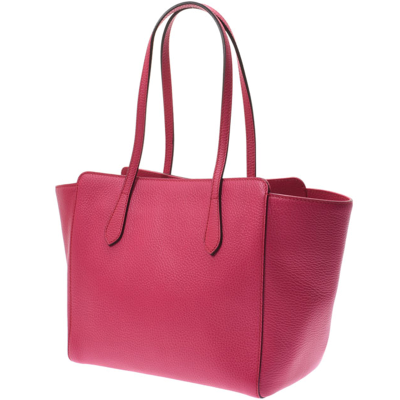 

Gucci Pink Calfskin Leather Swing Tote Bag