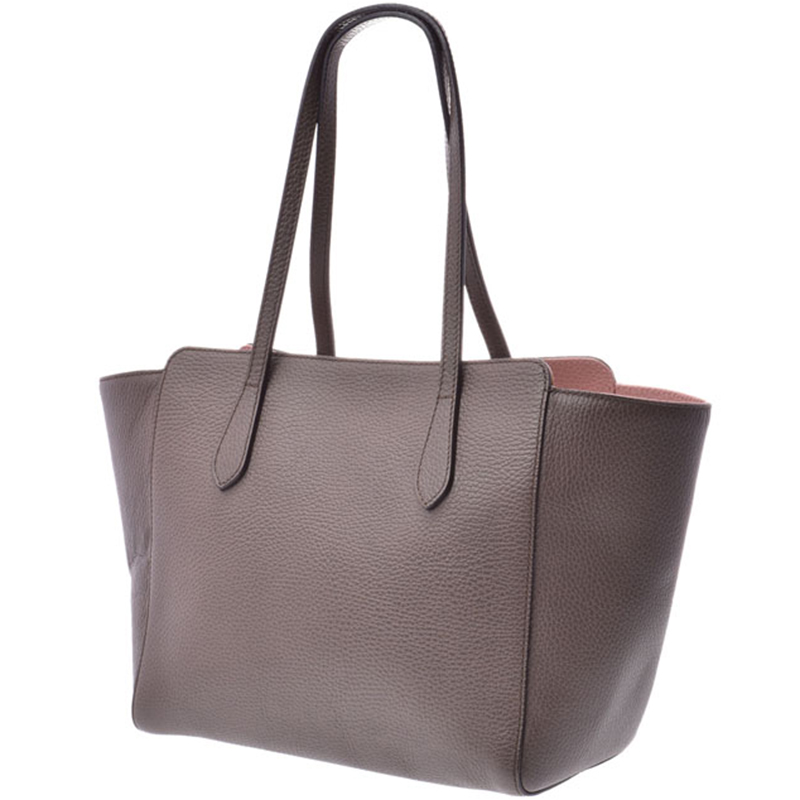 

Gucci Brown Calfskin Leather Swing Tote Bag