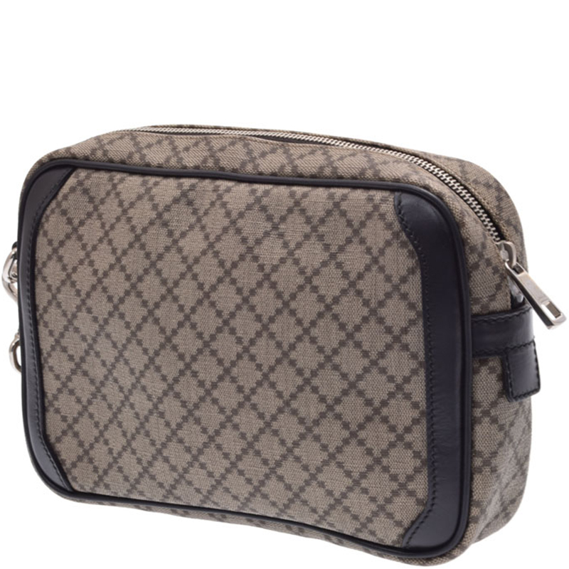 

Gucci Beige/Brown Diamante Canvas Clutch Bag