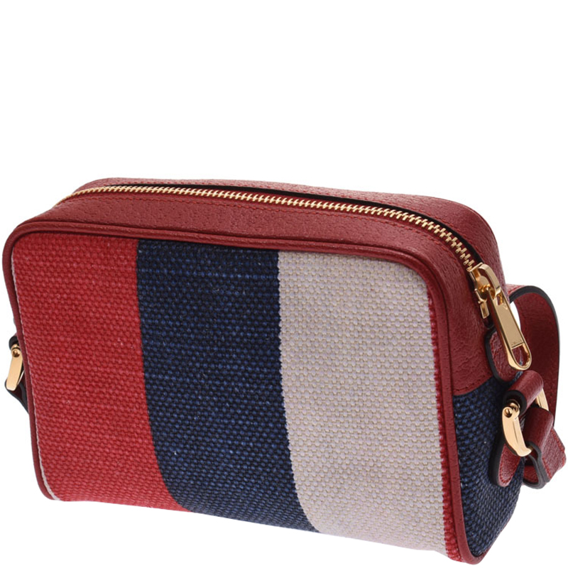

Gucci Tricolor Canvas Leather Shelly Shoulder Bag, Multicolor
