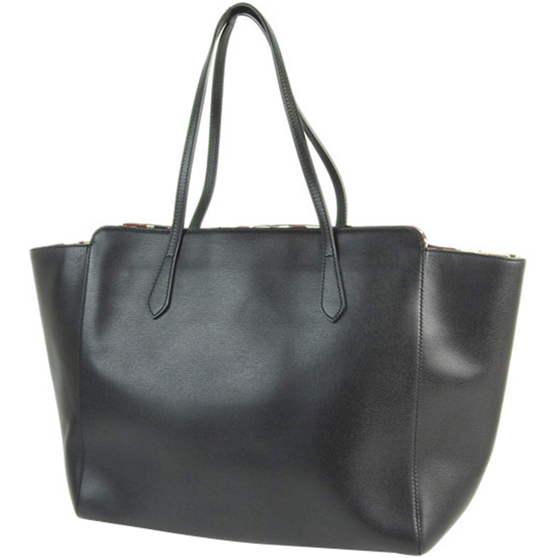 

Gucci Black Leather Swing Tote Bag