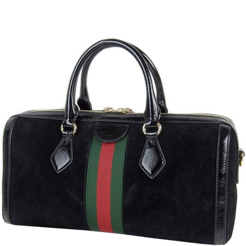

Gucci Black Suede Ophidia Medium Top Handle Bag