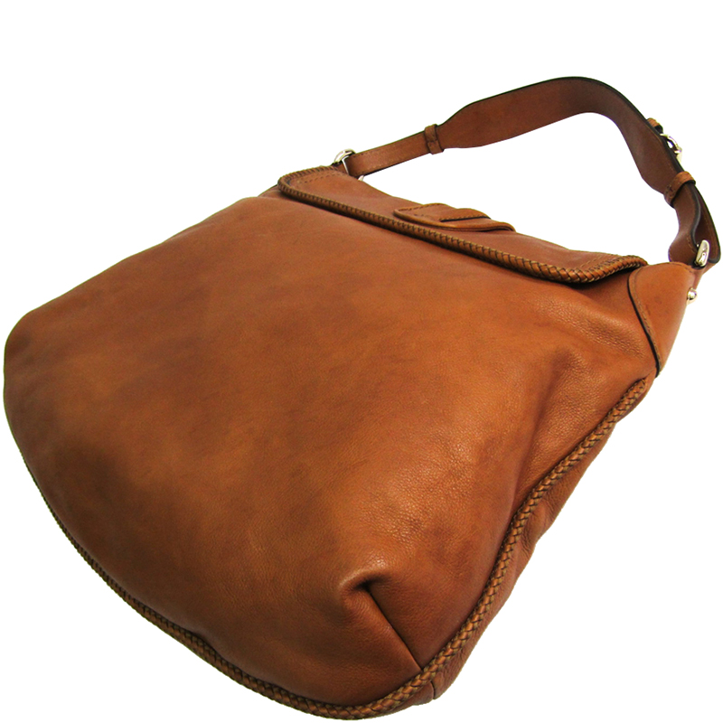 Gucci Tan Leather Marrakech Flap Shoulder Bag, Brown