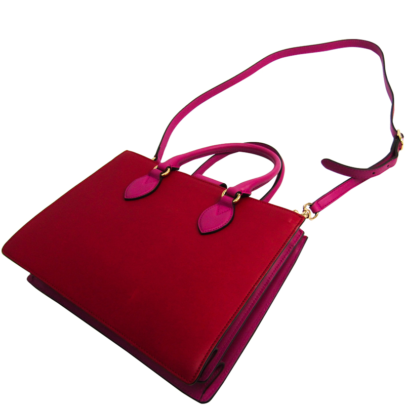 

Gucci Pink/Red Leather Top Handle Bag