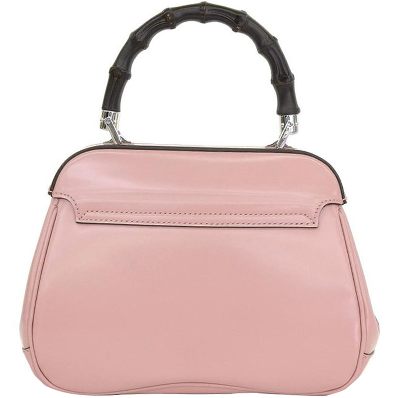 

Gucci Pink Leather Lady Lock Bamboo Top Handle Bag