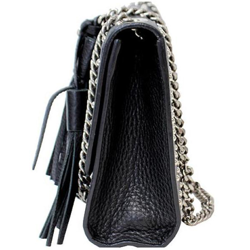 

Gucci Black Leather Bamboo Shoulder Chain Bag