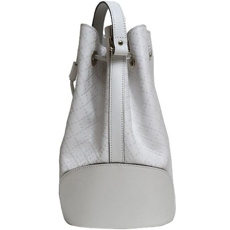 

Gucci White Bright Diamante Leather Bucket Bag