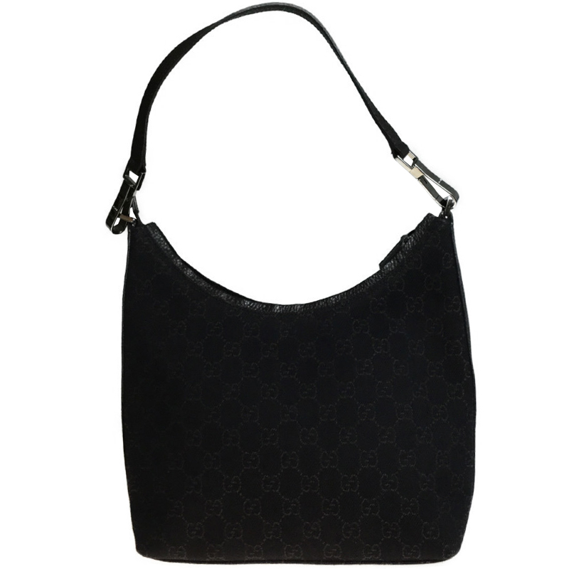 

Gucci Black GG Canvas Medium Hobo Bag