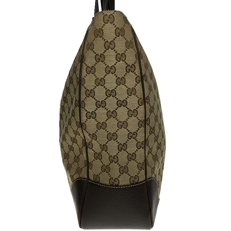 

Gucci Brown/Beige GG Canvas Leather Tote Bag