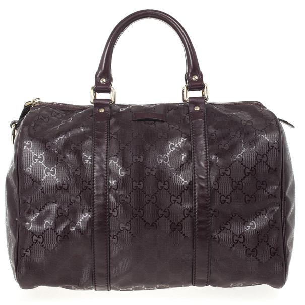 مملوكة مسبقًا Gucci Burgundy Crystal Joy Boston Satchel
