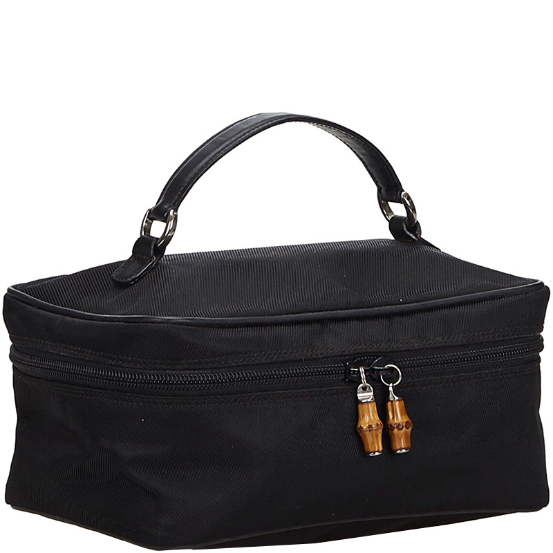 

Gucci Black Nylon Bamboo Vanity Bag