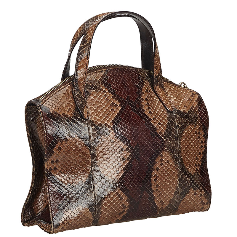 

Gucci Brown Python Leather Tote