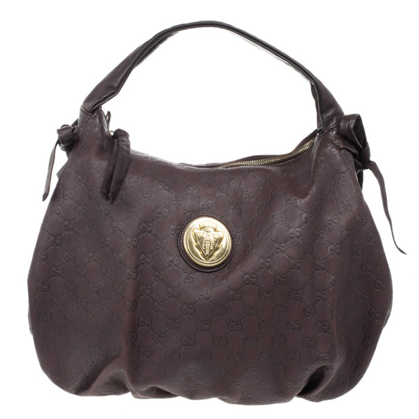 Pre Owned Gucci Guccissima Leather 'Hysteria' Hobo Handbag